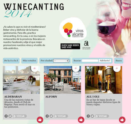 aplicación practica winecanting facebook